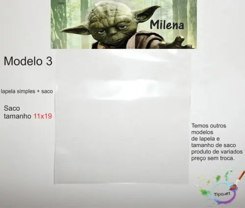 Lapela(simples) e Saco 11x19-starwars