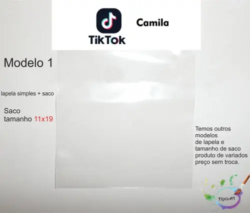 Lapela(simples) e Saco 11x19-tik Tok