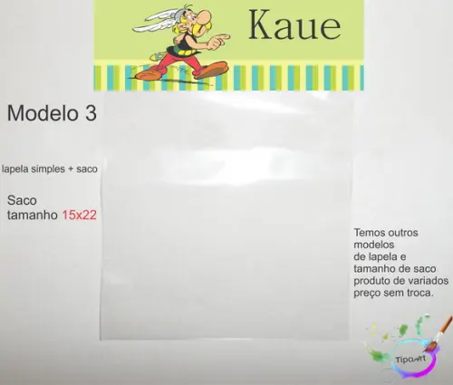 Lapela(simples) e Saco 15x22-asterix
