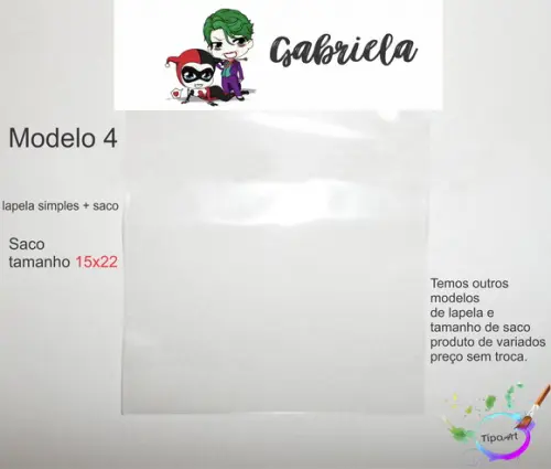 Lapela(simples) e Saco 15x22-arlequina