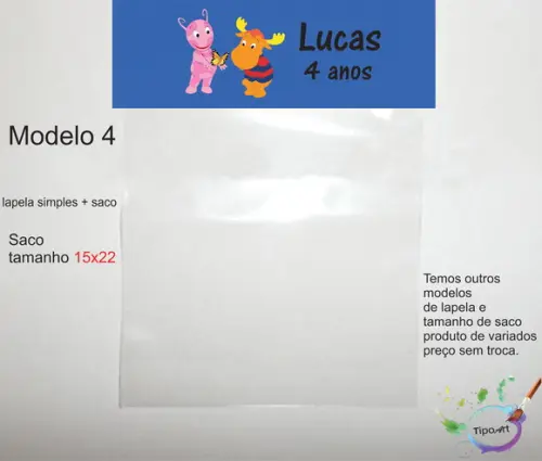 Lapela(simples) e Saco 15x22-backyardigans