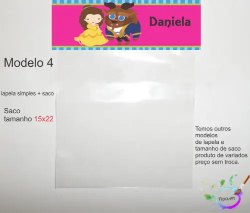 Lapela(simples) e Saco 15x22-bela e a Fera