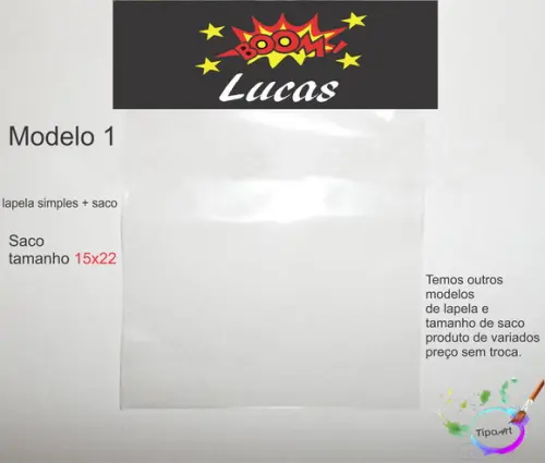 Lapela(simples) e Saco 15x22-bomba