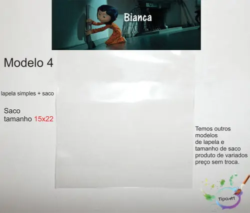 Lapela(simples) e Saco 15x22-caroline e o Mundo Secreto