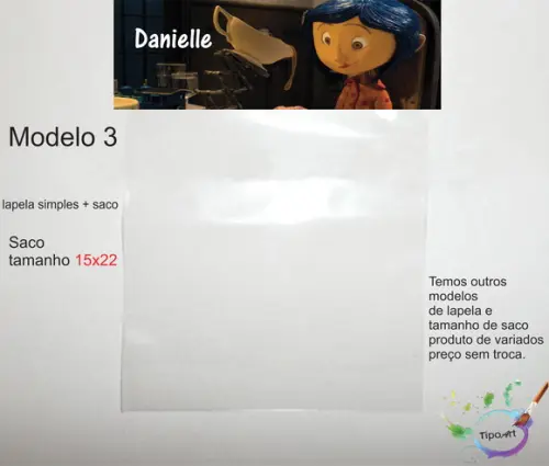 Lapela(simples) e Saco 15x22-caroline e o Mundo Secreto
