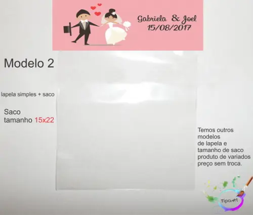 Lapela(simples) e Saco 15x22-casal
