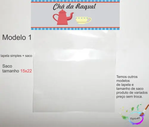 Lapela(simples) e Saco 15x22-chá de Cozinha/panela