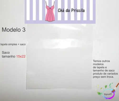 Lapela(simples) e Saco 15x22-chá de Lingerie#2