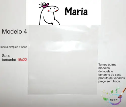 Lapela(simples) e Saco 15x22-flork