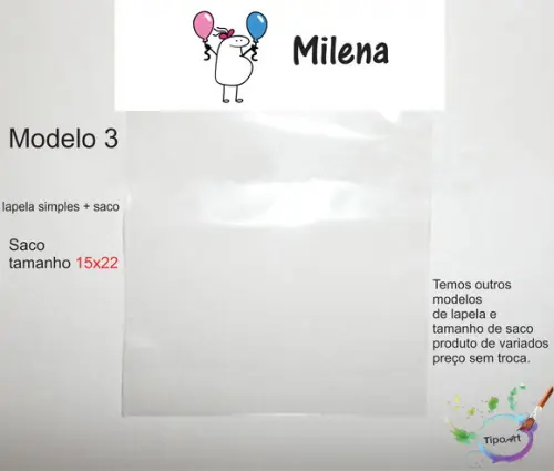 Lapela(simples) e Saco 15x22-flork
