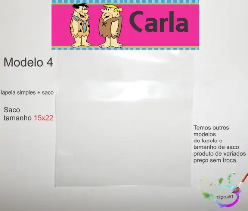 Lapela(simples) e Saco 15x22-fred Flintstone