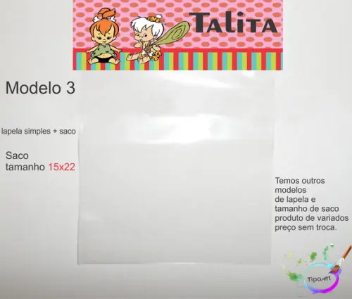 Lapela(simples) e Saco 15x22-fred Flintstone