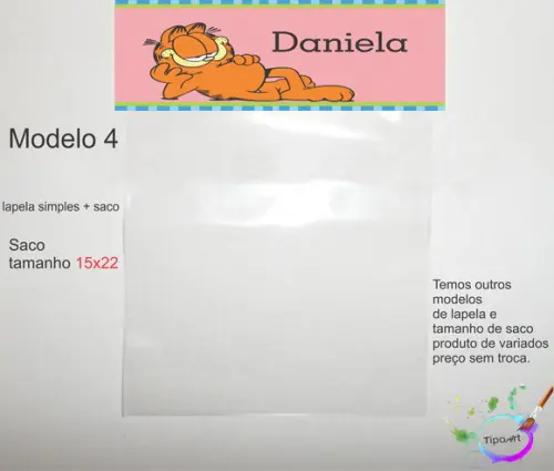 Lapela(simples) e Saco 15x22-garfield