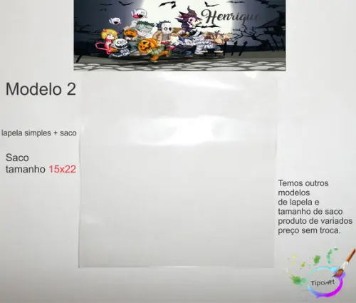 Lapela(simples) e Saco 15x22-halloween#2
