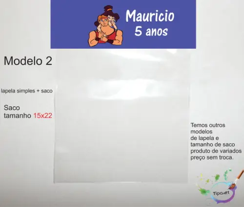 Lapela(simples) e Saco 15x22-hercules