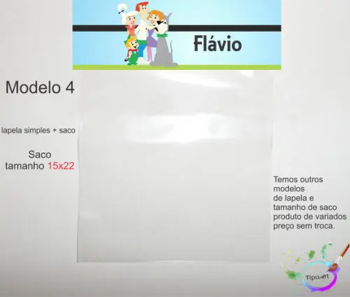 Lapela(simples) e Saco 15x22-jetsons