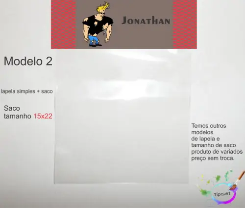 Lapela(simples) e Saco 15x22-johnny Bravo