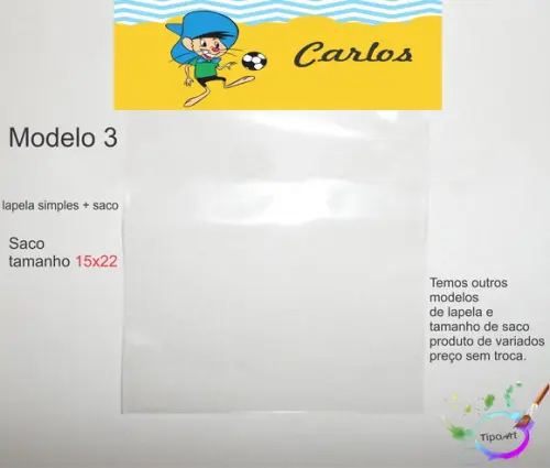 Lapela(simples) e Saco 15x22-ligeirinho