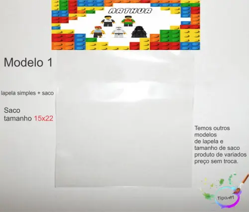 Lapela(simples) e Saco 15x22-lego