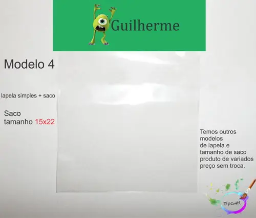 Lapela(simples) e Saco 15x22-mike Wazowski