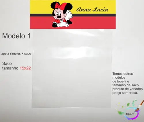 Lapela(simples) e Saco 15x22-minnie