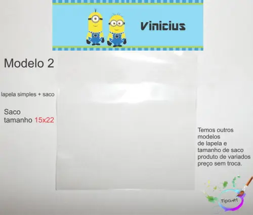 Lapela(simples) e Saco 15x22-minions
