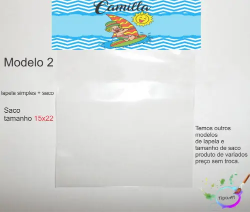 Lapela(simples) e Saco 15x22-patatí Patatá