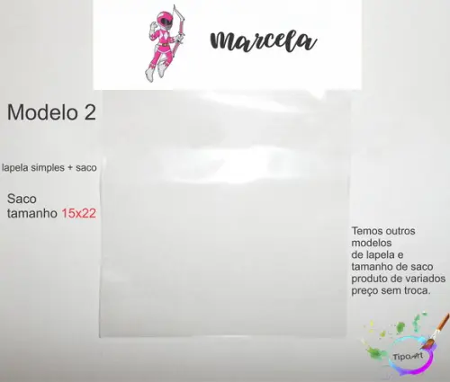 Lapela(simples) e Saco 15x22-pawer Ranger