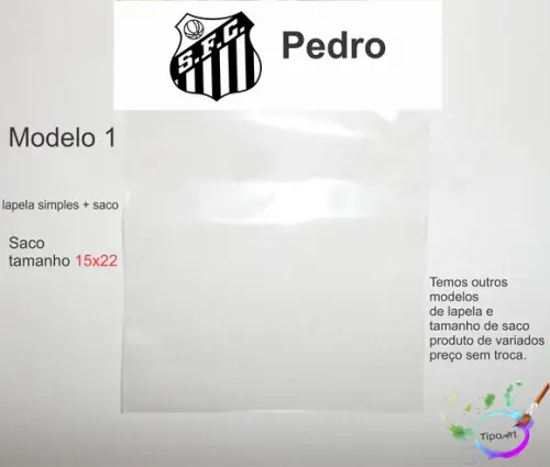 Lapela(simples) e Saco 15x22-peixe