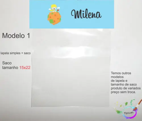 Lapela(simples) e Saco 15x22-pequeno Príncipe