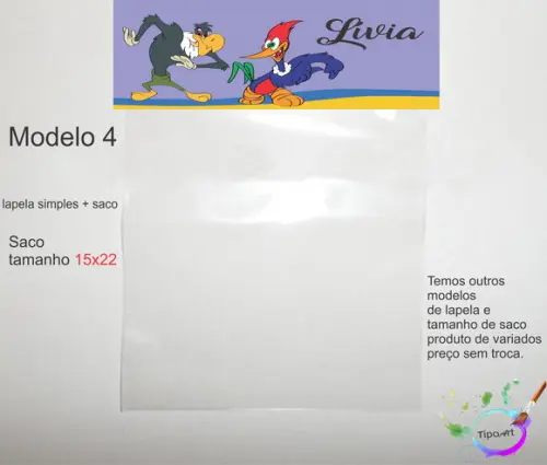 Lapela(simples) e Saco 15x22-pica Pau