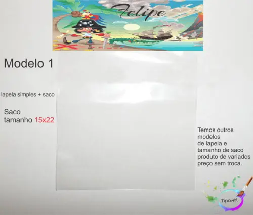Lapela(simples) e Saco 15x22-pirata