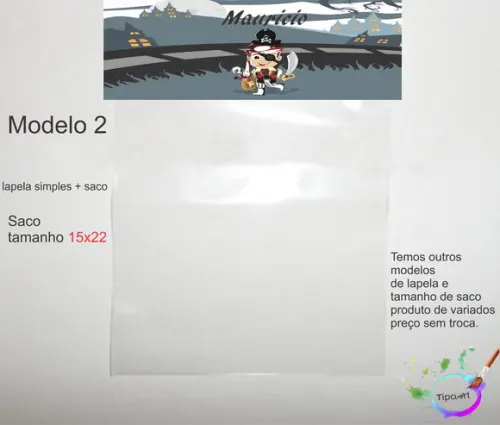 Lapela(simples) e Saco 15x22-pirata