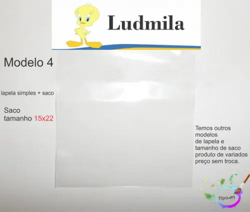 Lapela(simples) e Saco 15x22-piu Piu