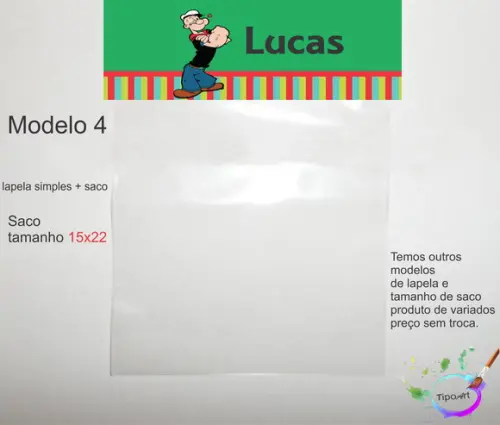 Lapela(simples) e Saco 15x22-popai