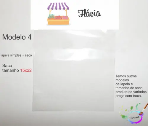 Lapela(simples) e Saco 15x22-quitandinha