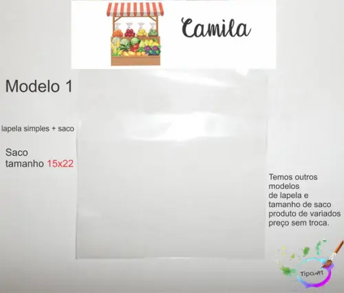Lapela(simples) e Saco 15x22-quitandinha