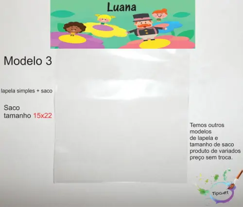 Lapela(simples) e Saco 15x22-radio Bita