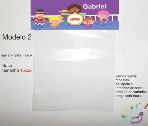Lapela(simples) e Saco 15x22-radio Bita
