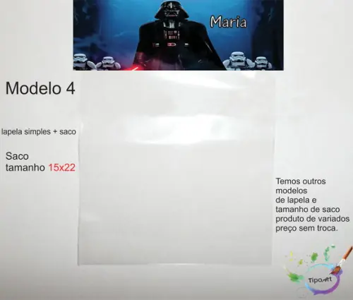 Lapela(simples) e Saco 15x22-starwars