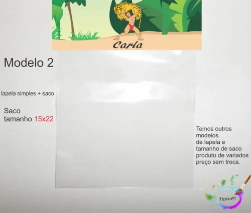 Lapela(simples) e Saco 15x22-tarzan