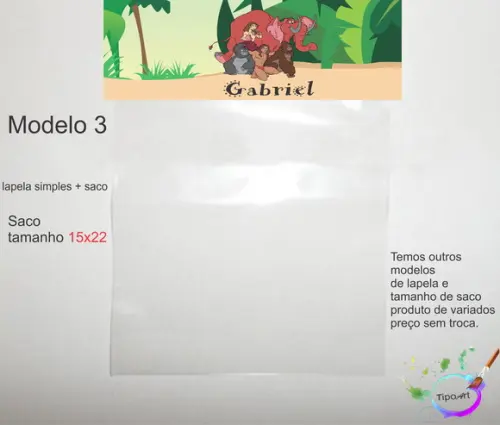 Lapela(simples) e Saco 15x22-tarzan