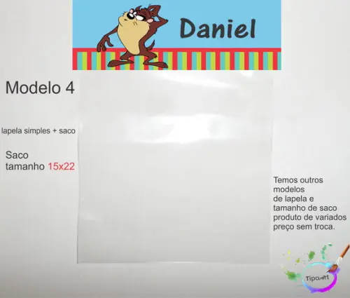 Lapela(simples) e Saco 15x22-taz Mania