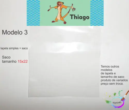 Lapela(simples) e Saco 15x22-timão