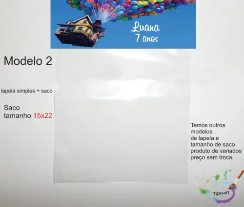 Lapela(simples) e Saco 15x22-up Altas Aventuras