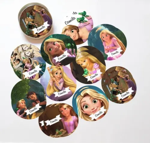 Latinha + Jogos da Memória-rapunzel