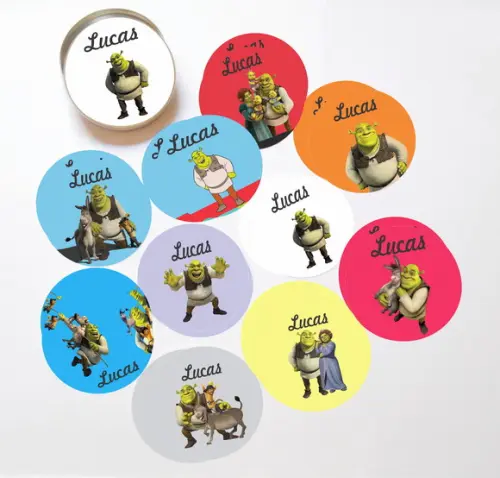 Latinha + Jogos da Memória-shrek
