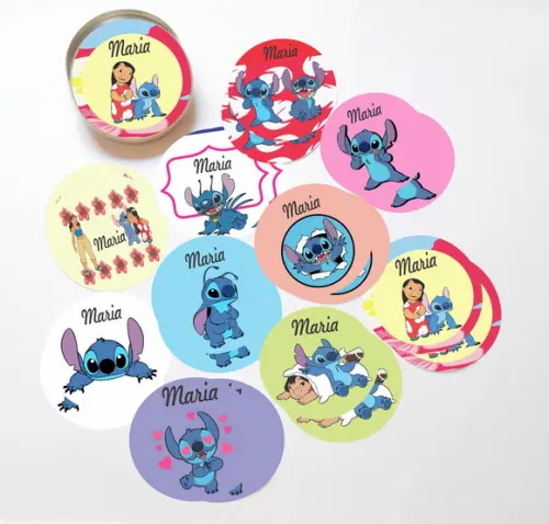 Latinha + Jogos da Memória-stitch e Lilo
