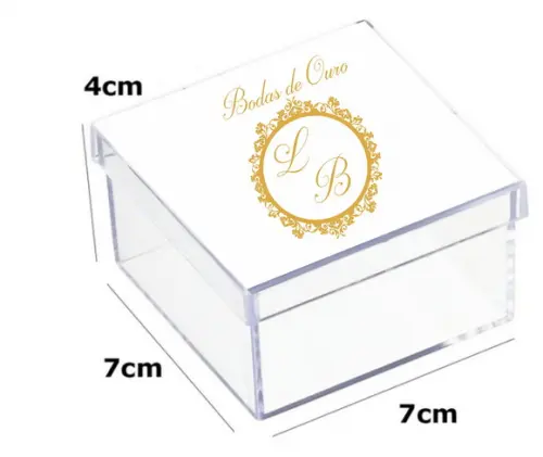 Latinha Acrilica 7x7x4-monograma 13