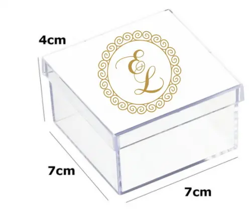 Latinha Acrilica 7x7x4-monograma 22